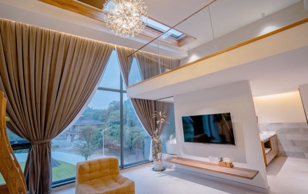 梵辰·花园设计师美宿 · 山景家庭亲子Loft·浴缸·302水川
